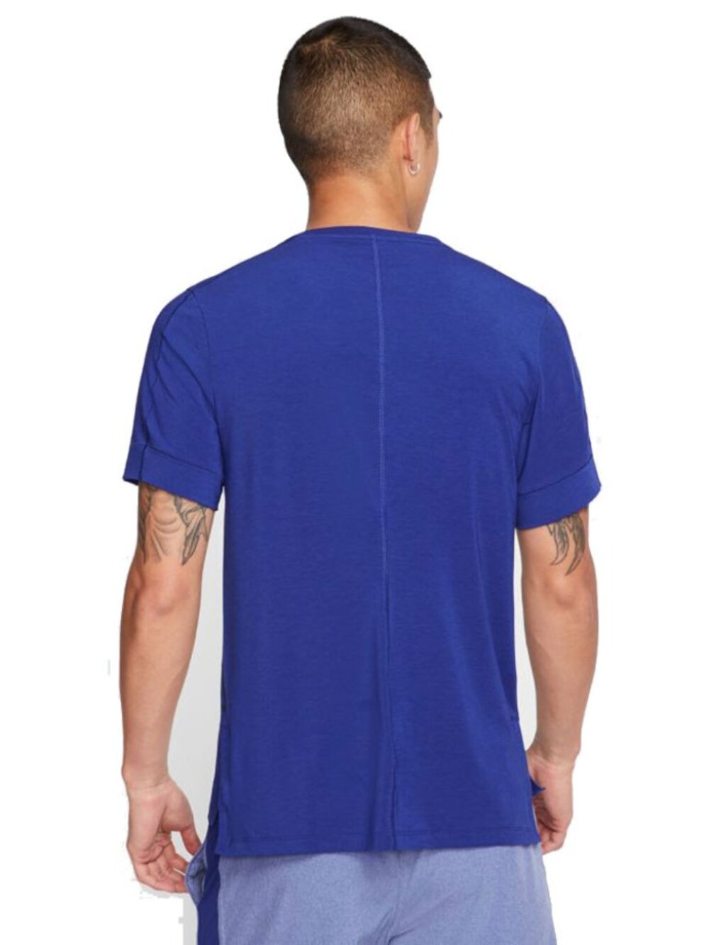Nike Yoga Dri-FIT Men's Short-Sleeve Top Deep Royal Size Medium (Slim Fit) - Picture 2 of 10